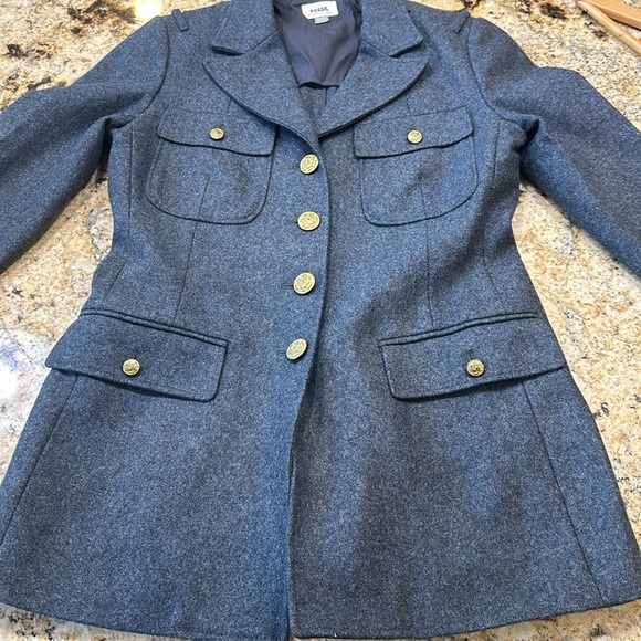 Fossil Wool Military Style Pea Coat - Picture 1 of 13